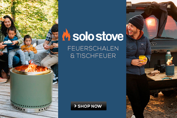 Banner mit Solo Stove Feuerschalen und Tischfeuer