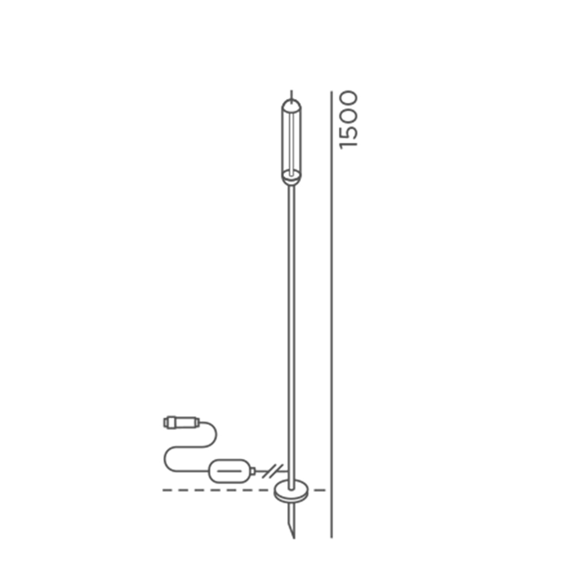 IP44.DE Reed LED Erdspießleuchte Connect (für unbefestigte Beet- und Grünflächen), M, Höhe: 150 cm
