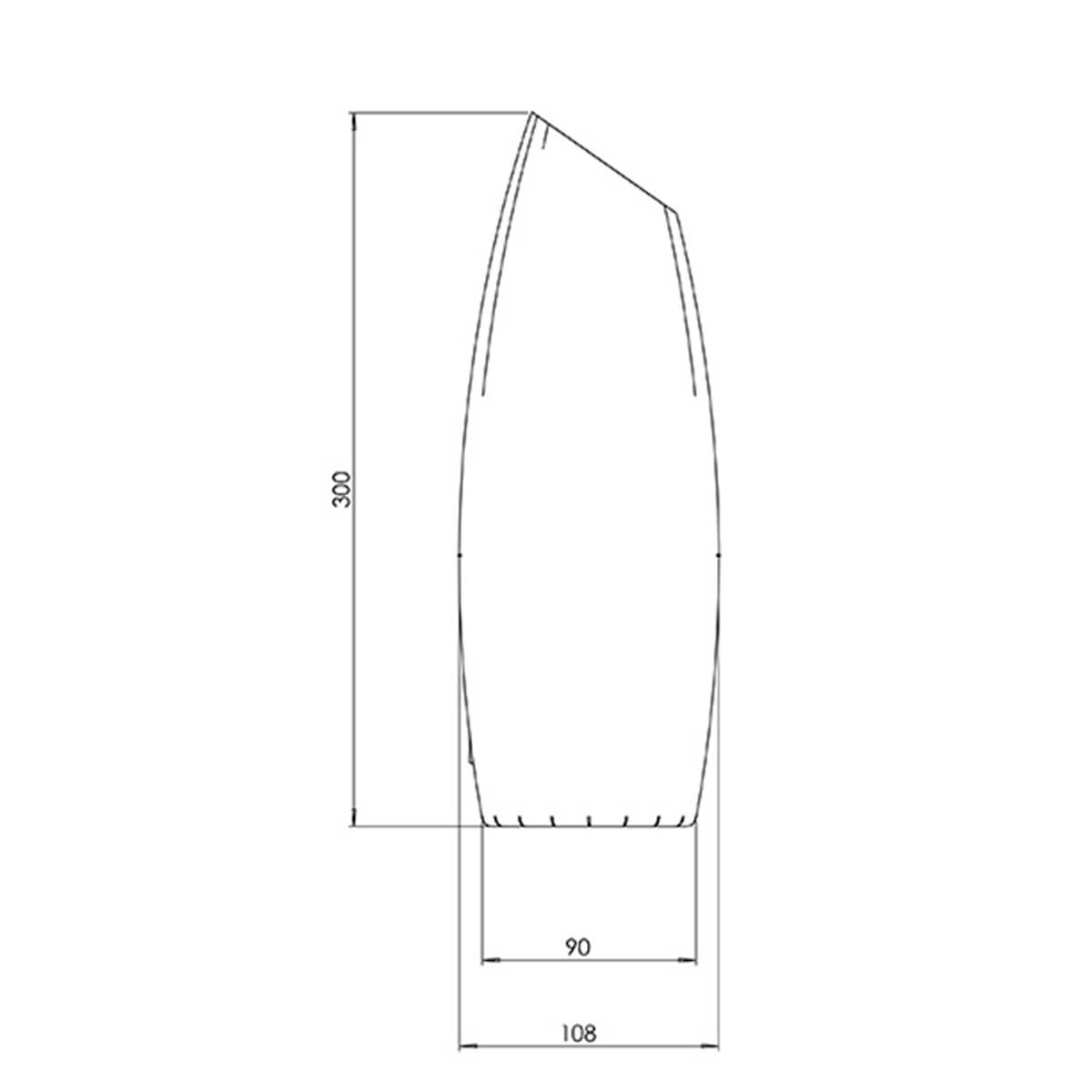 Fabas Luce Nadine Tischleuchte, Maßzeichnung
