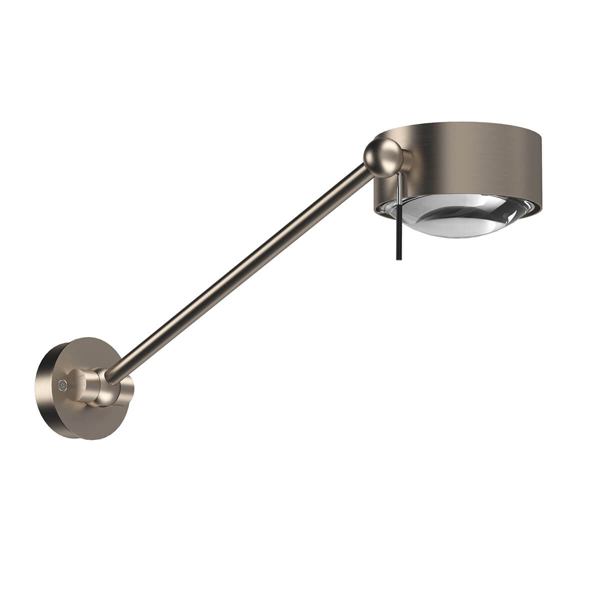 Top Light Puk Maxx Wing Single LED Wand- / Deckenleuchte, 30 cm, Gehäuse, Nickel matt, mit Einsätzen Glas satiniert / Linse klar (Einsätze nicht inbegriffen)