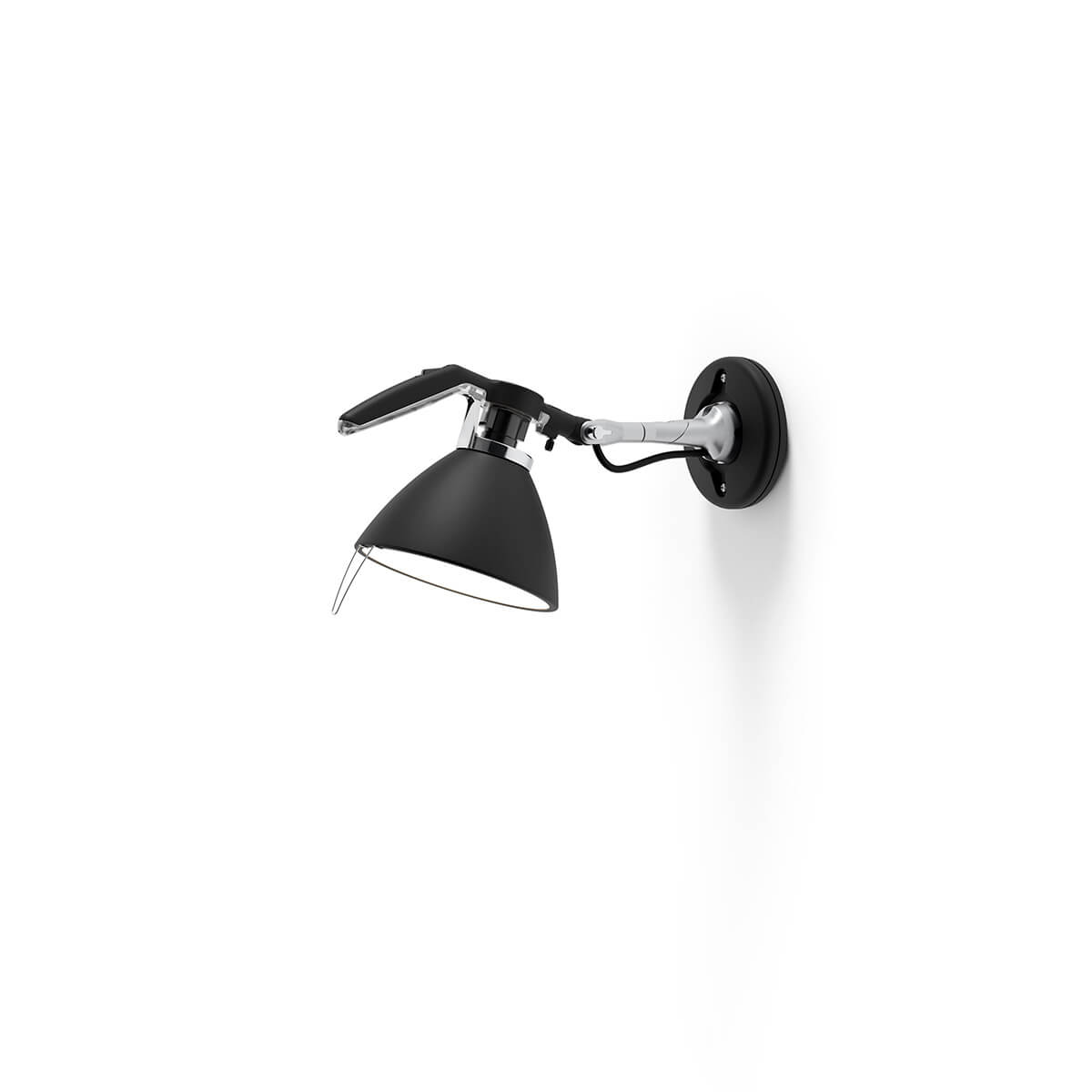 Luceplan Fortebraccio Spot Parete, Ø: 16 cm, soft-touch schwarz