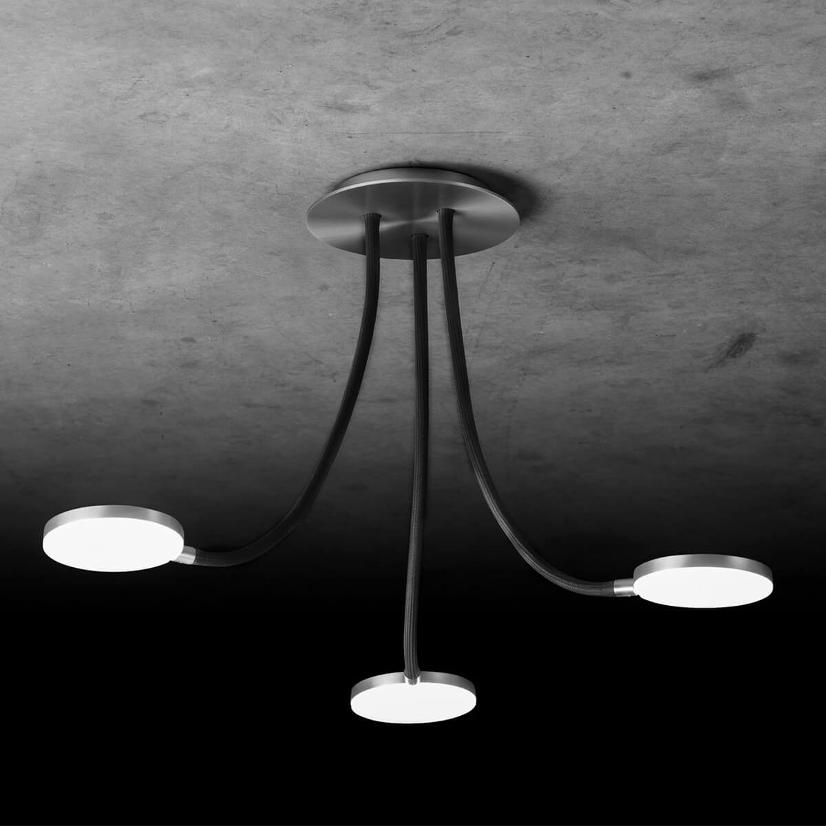 Holtkötter Flex D3 LED Deckenleuchte, Aluminium matt / schwarz