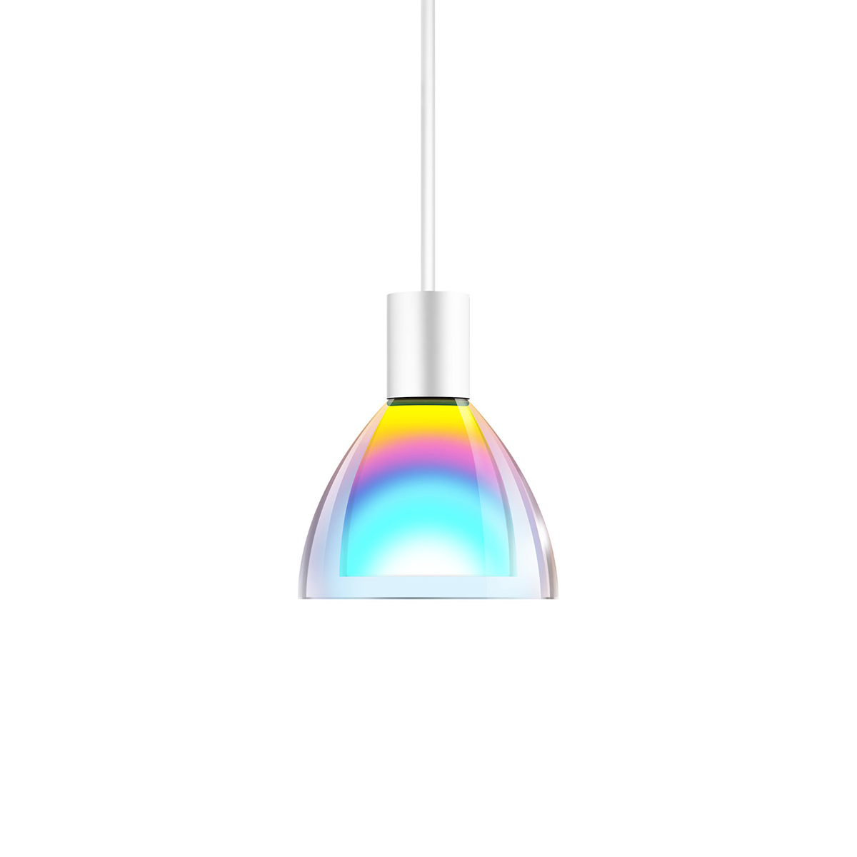 Bruck Duolare Silva Neo Ø: 11 cm Fassung: weiß Pendelleuchte Glas: dichroitisch blau - magenta