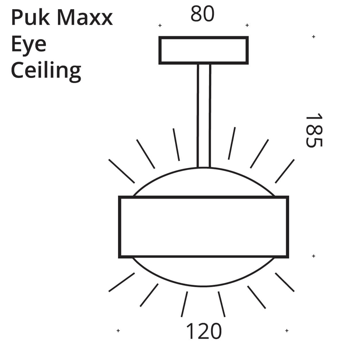 Top Light Puk Maxx Eye Ceiling LED Deckenleuchte, Maßzeichnung