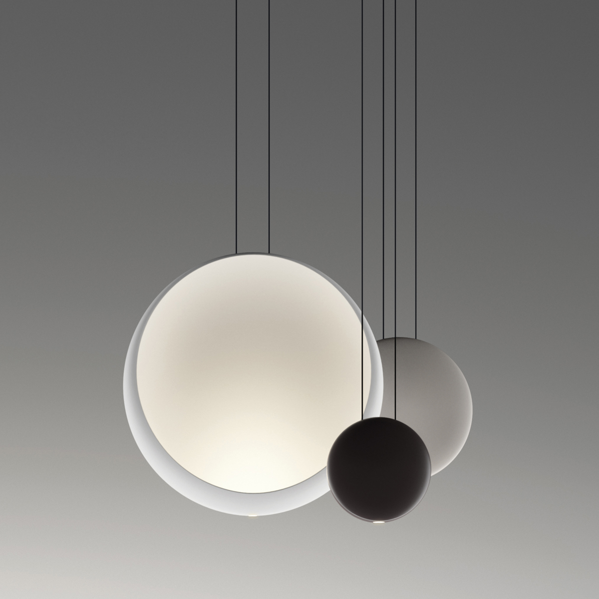 Vibia Cosmos 2511 Pendelleuchte, hellgrau / weiß / dunkelbraun matt