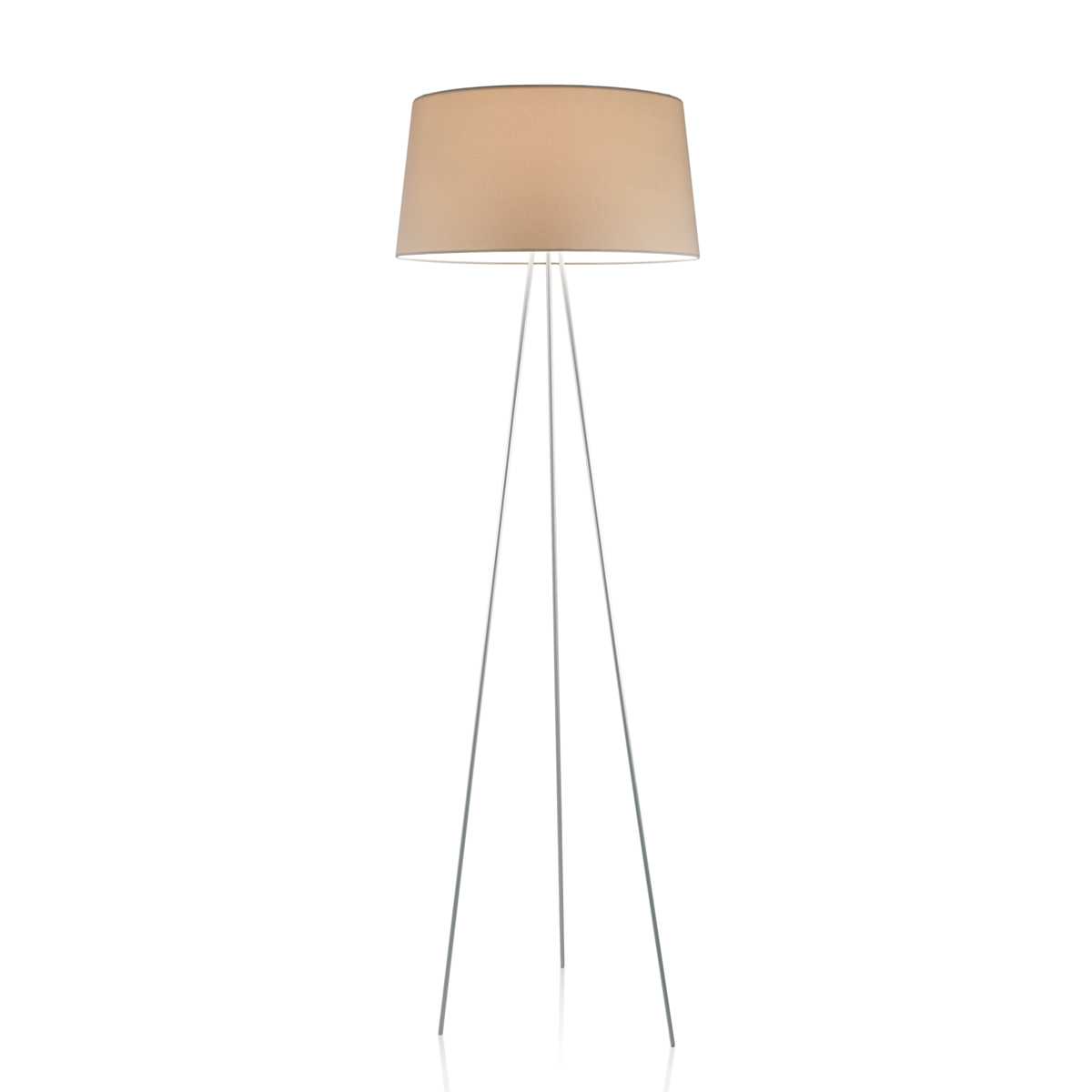 Kundalini Tripod Stehleuchte, grau, Schirm: ecrù