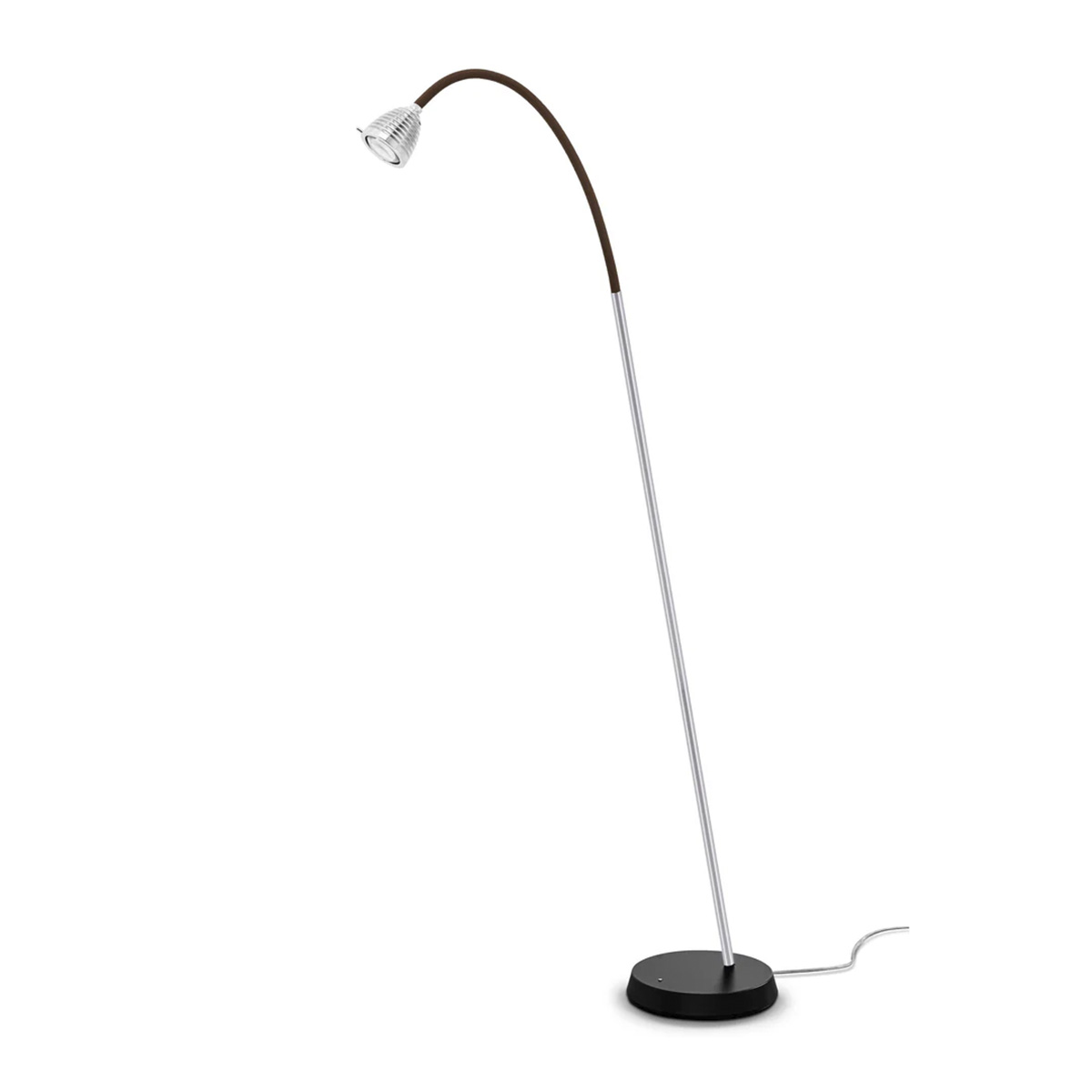 Less'n'more Athene LED Stehleuchte, Flexwelle: Textil braun