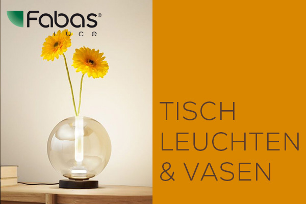 Stilvolle Fabas Luce Tischleuchten und Glasvasen Tully, Wengen und Crodo