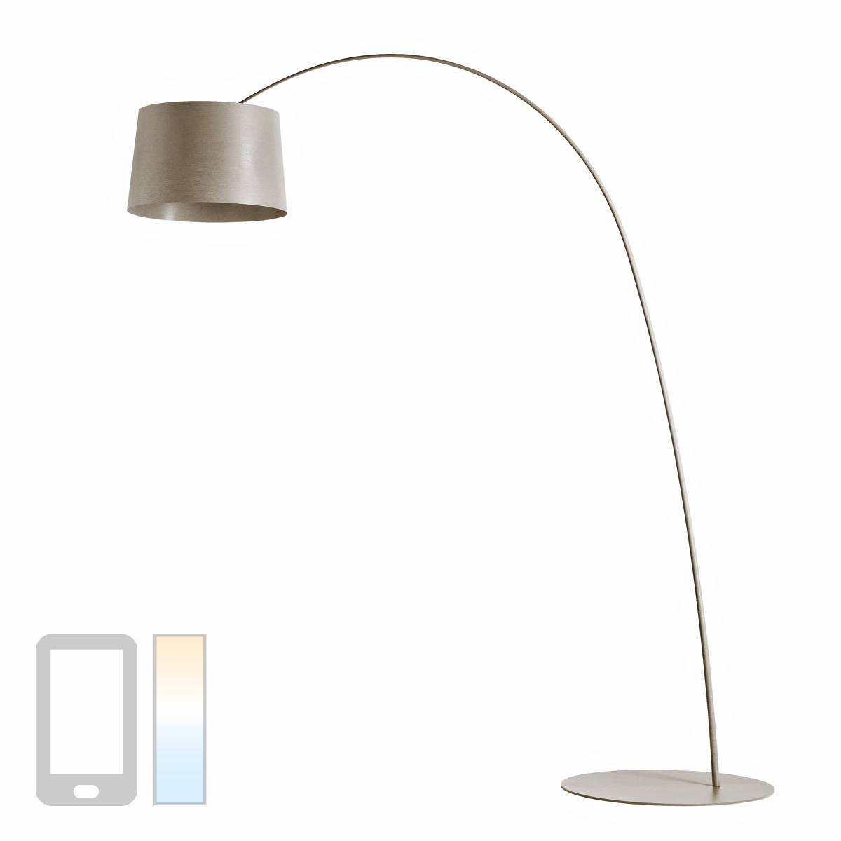 Foscarini Twiggy MyLight Tunable White LED Terra, greige (graubeige)