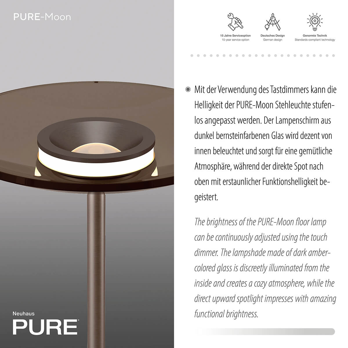 Neuhaus PURE Moon LED Stehleuchte, Bronze