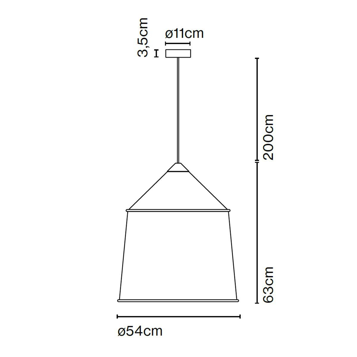 Marset Jaima 54 IP65 LED Pendelleuchte, Maßzeichnung