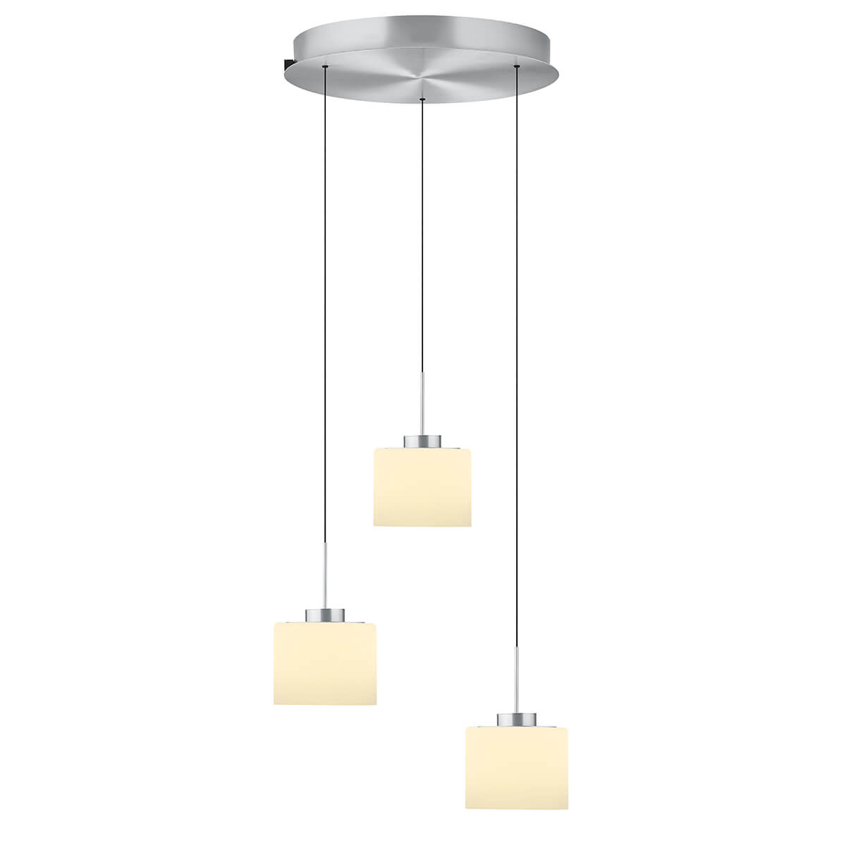 HELL Abby LED Pendelleuchte, 3-flg., mit Rondell, Aluminium eloxiert