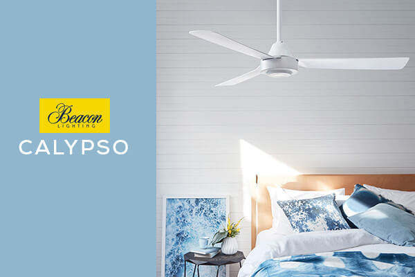 Beacon Lighting Calypso Deckenventilator in Schwarz und Weiß für Wohn- und Schlafräume