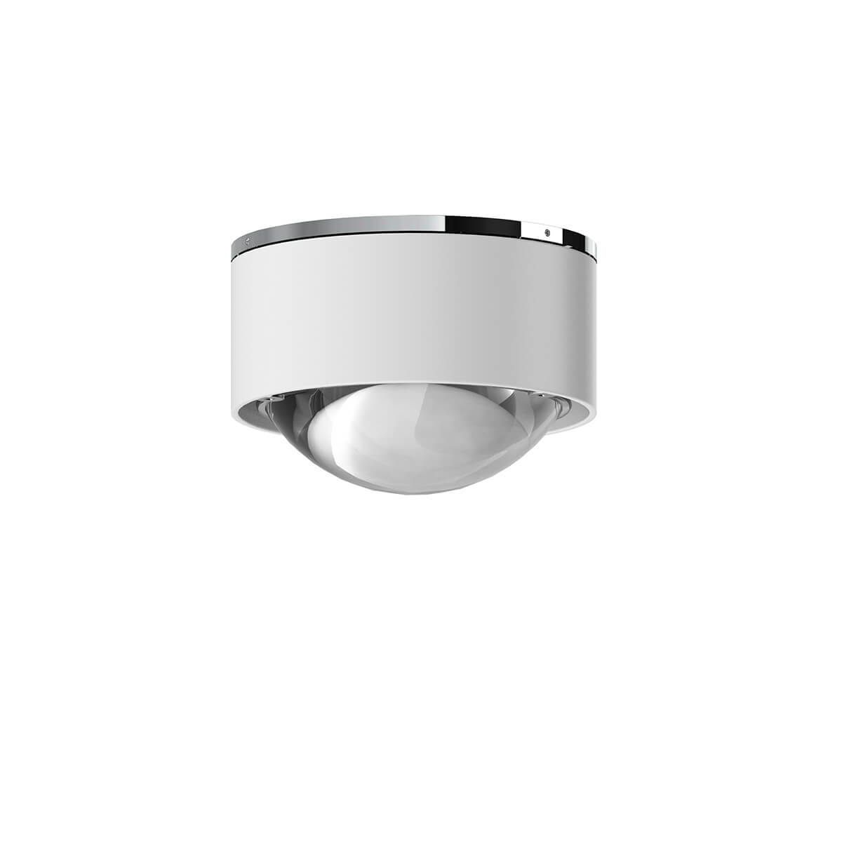 Top Light Puk Mini One 2 Deckenleuchte, Gehäuse, weiß matt / Chrom, mit Linse klar (nicht inbegriffen)