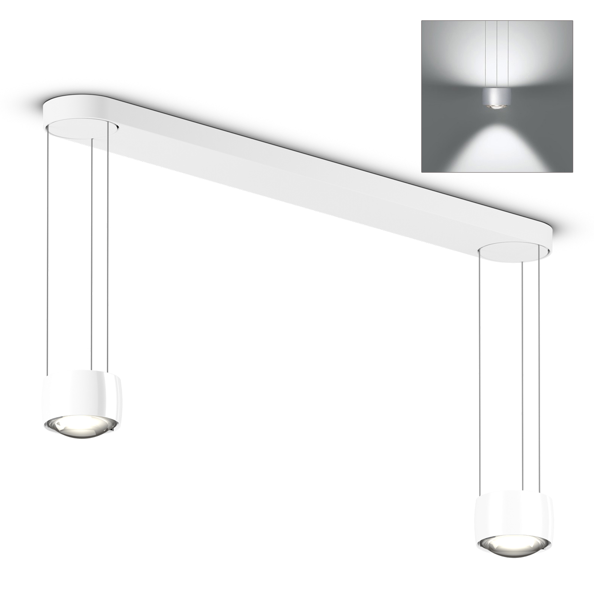 Occhio Sento E sospeso due up LED Pendelleuchte, 2700 K, variabel, weiß glänzend