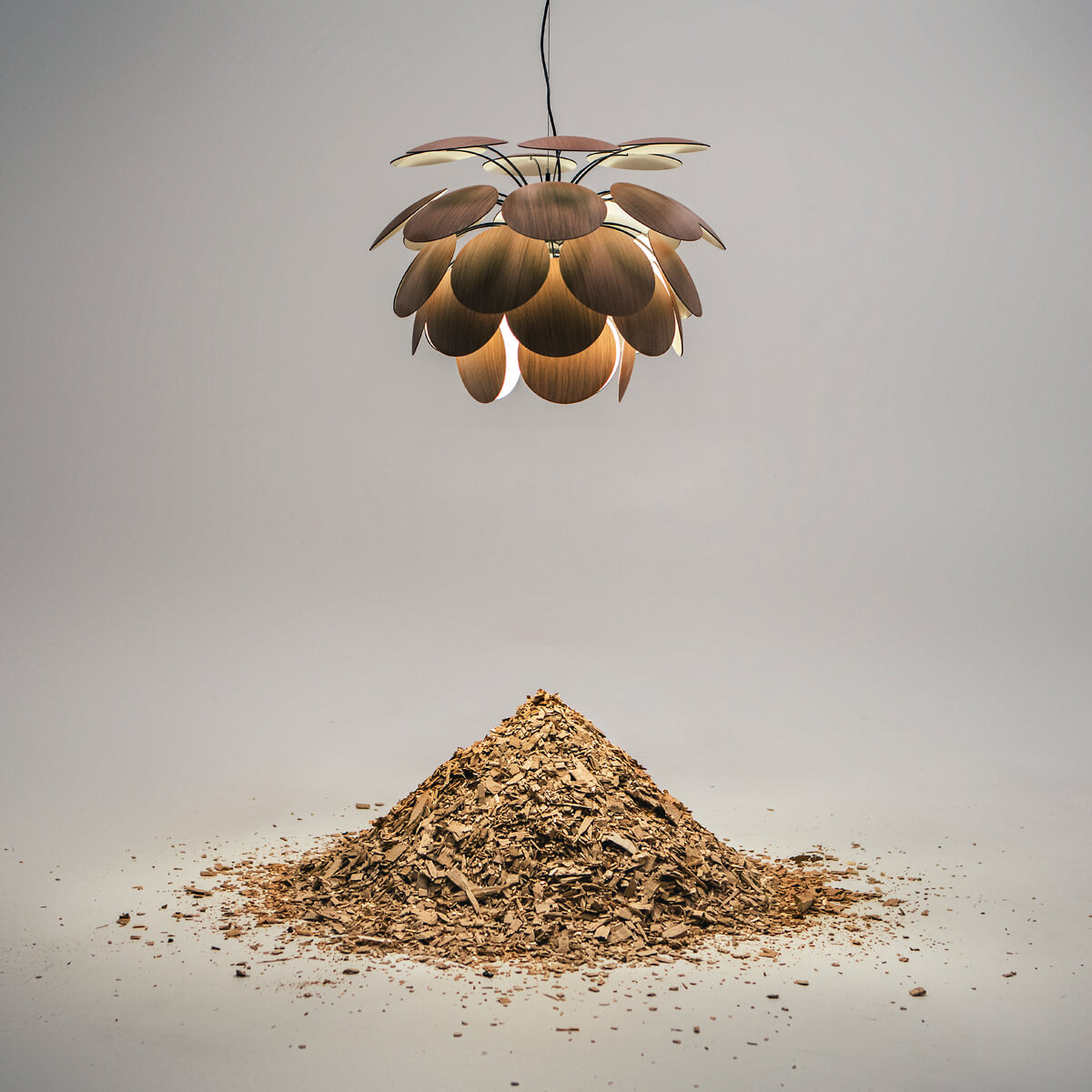 Marset Discocó Wood 68 Pendelleuchte, amerikanische Eiche