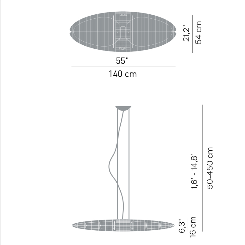 Luceplan Queen Titania Sospensione, Aluminium