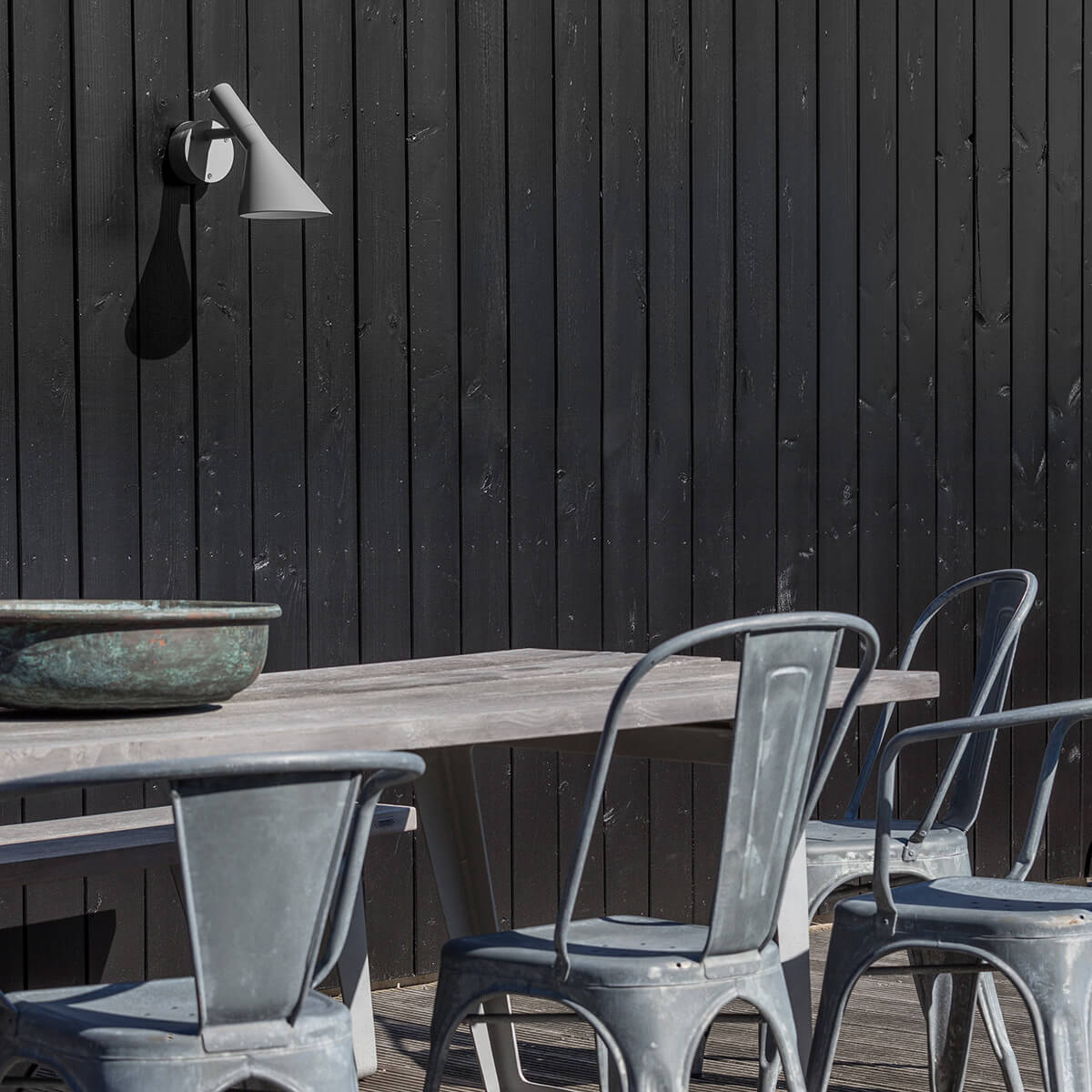 Louis Poulsen AJ 50 LED Wandleuchte, aluminiumgrau strukturiert