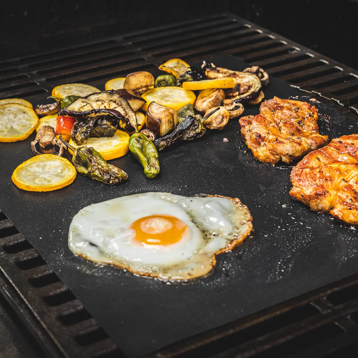 Grill & Zeug Grillmatte, 3er-Set, Fiberglas schwarz