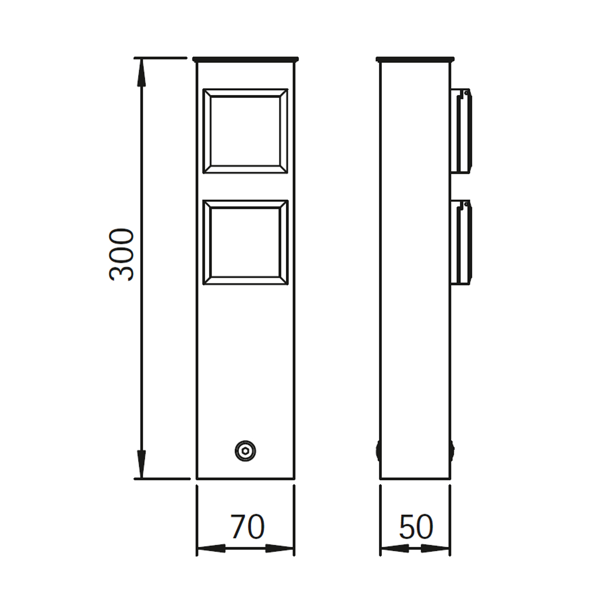 Albert Leuchten 692200 Steckdosensäule, 2-fach