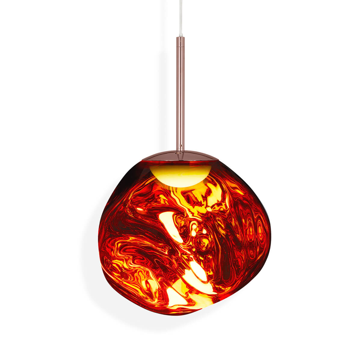 Tom Dixon Melt Mini LED Pendelleuchte, Kupfer (eingeschaltet)