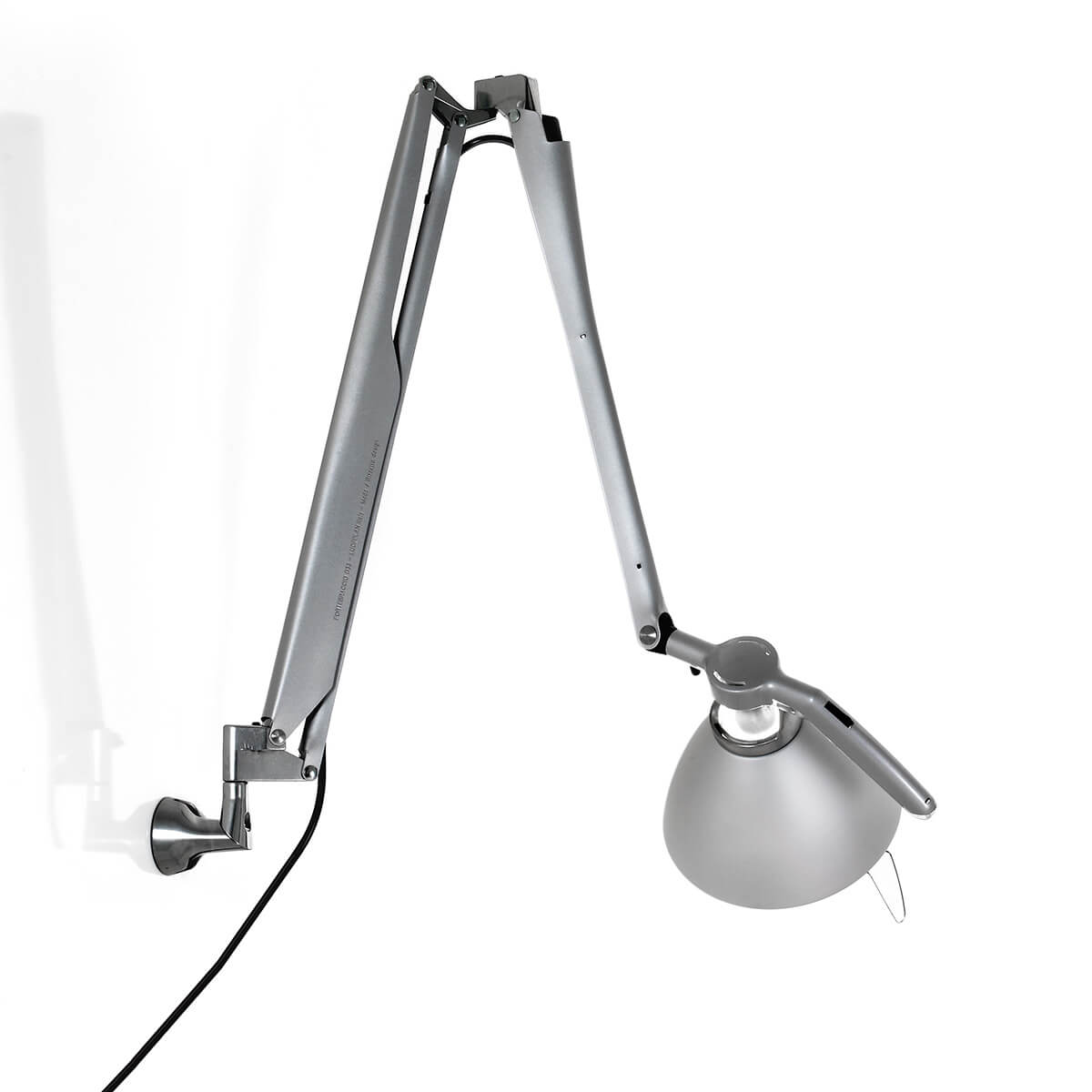 Luceplan Fortebraccio Parete mit Schalter, Aluminium