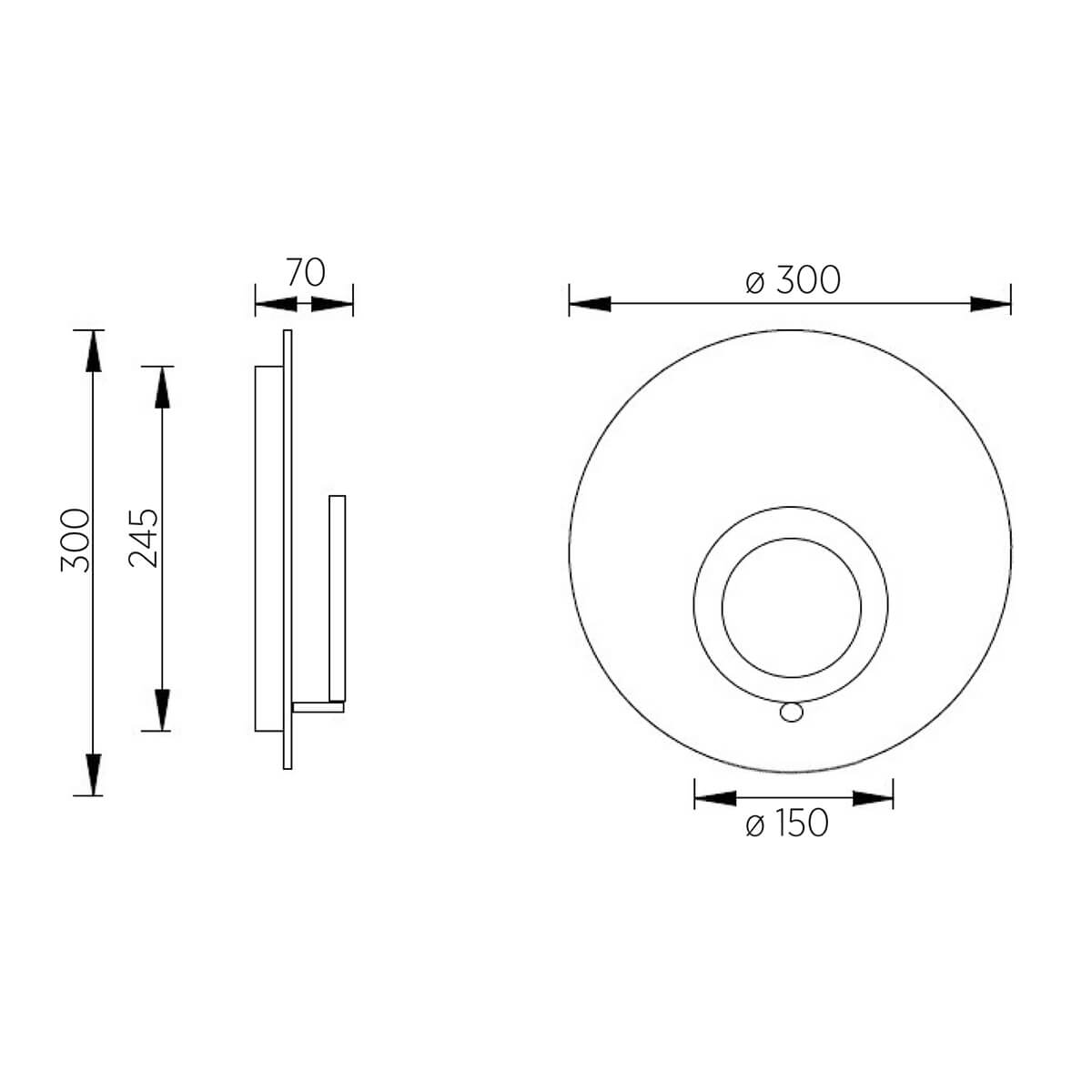 Knapstein Meggi LED Wandleuchte, Maßzeichnung