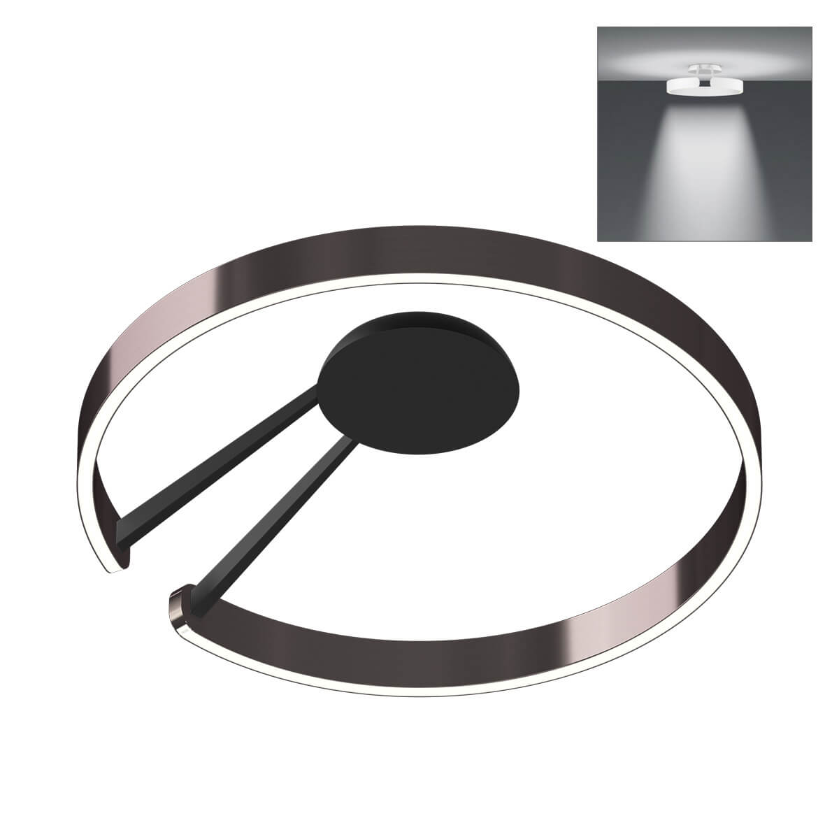 Occhio Mito aura 60 narrow LED Deckenleuchte, Base: schwarz matt, phantom Mito aura 60 narrow LED Deckenleuchte, Base: schwarz matt