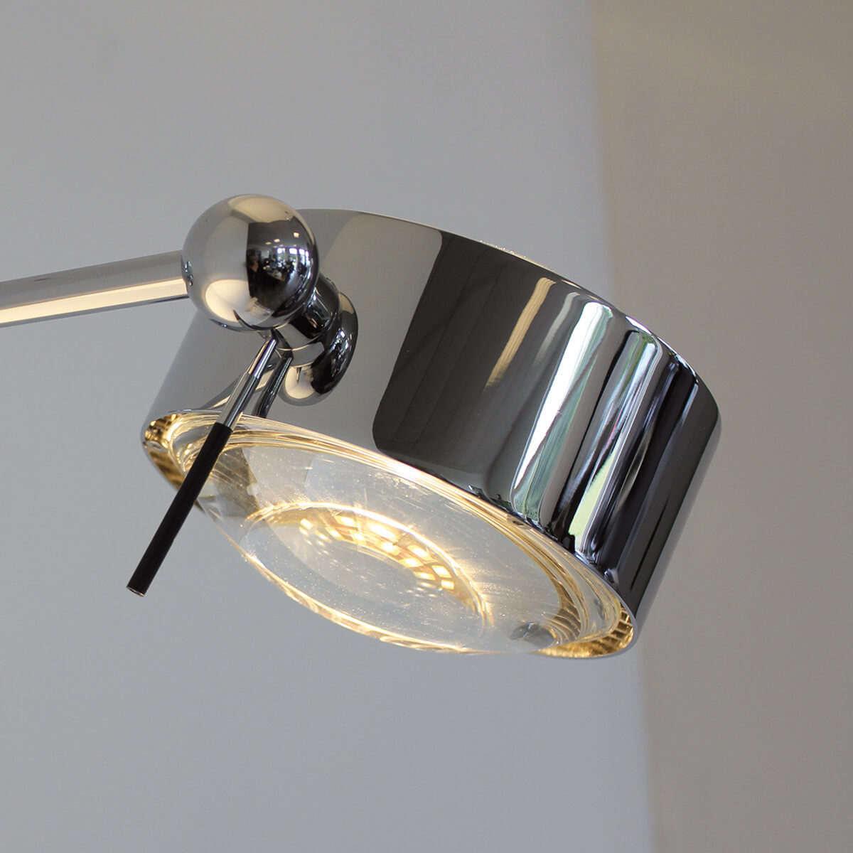 Top Light Puk Maxx Wing Single LED Wand- / Deckenleuchte, 30 cm, Chrom, mit Einsätzen Glas satiniert / Linse klar