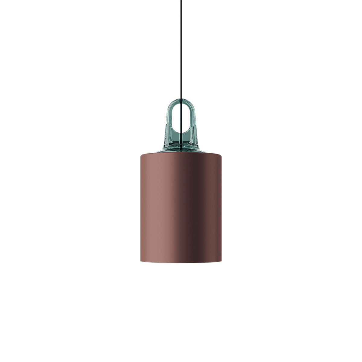 Lodes Jim Cylinder Pendelleuchte, türkis / Bronze