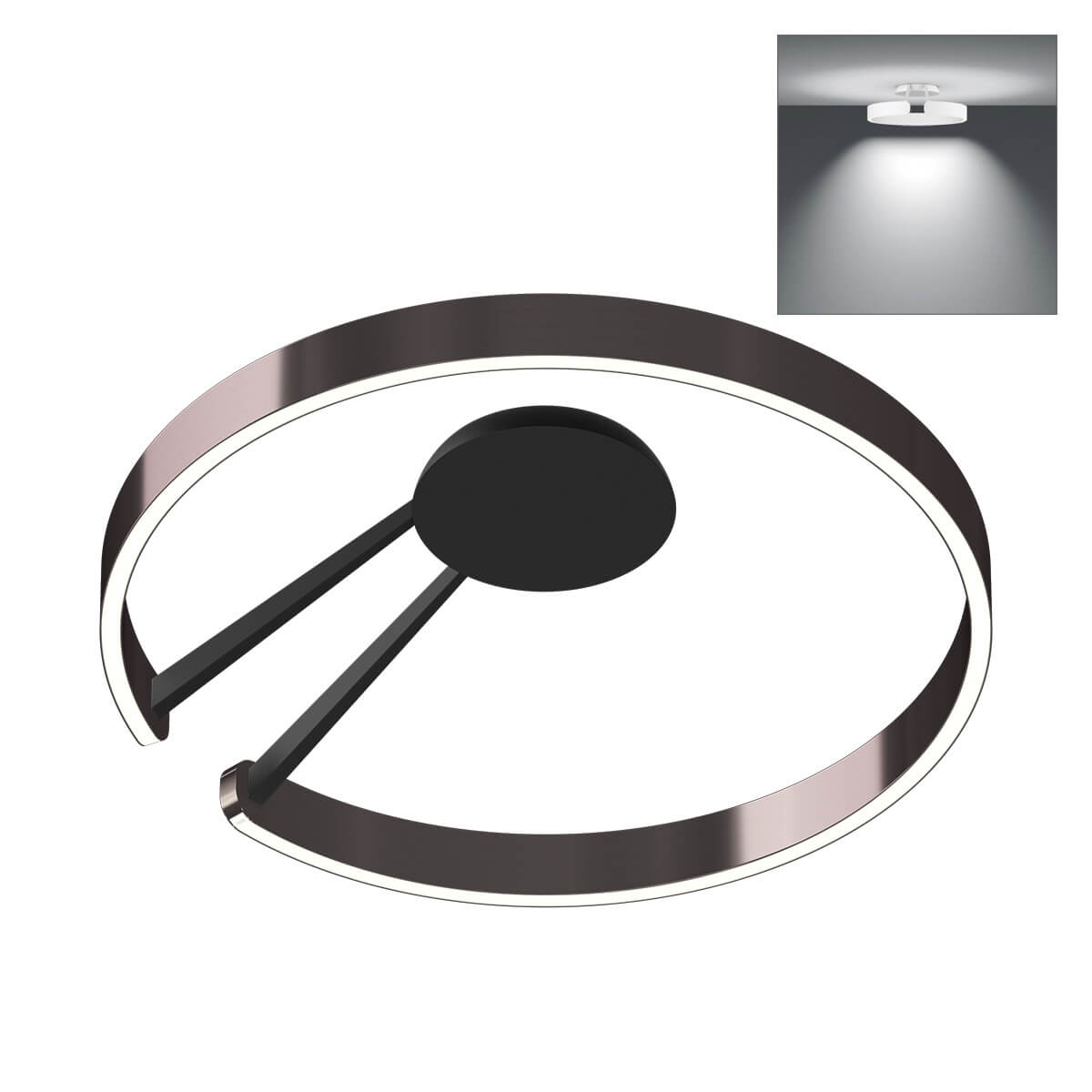 Occhio Mito aura 60 wide LED Wand- / Deckenleuchte, Base: schwarz matt, phantom