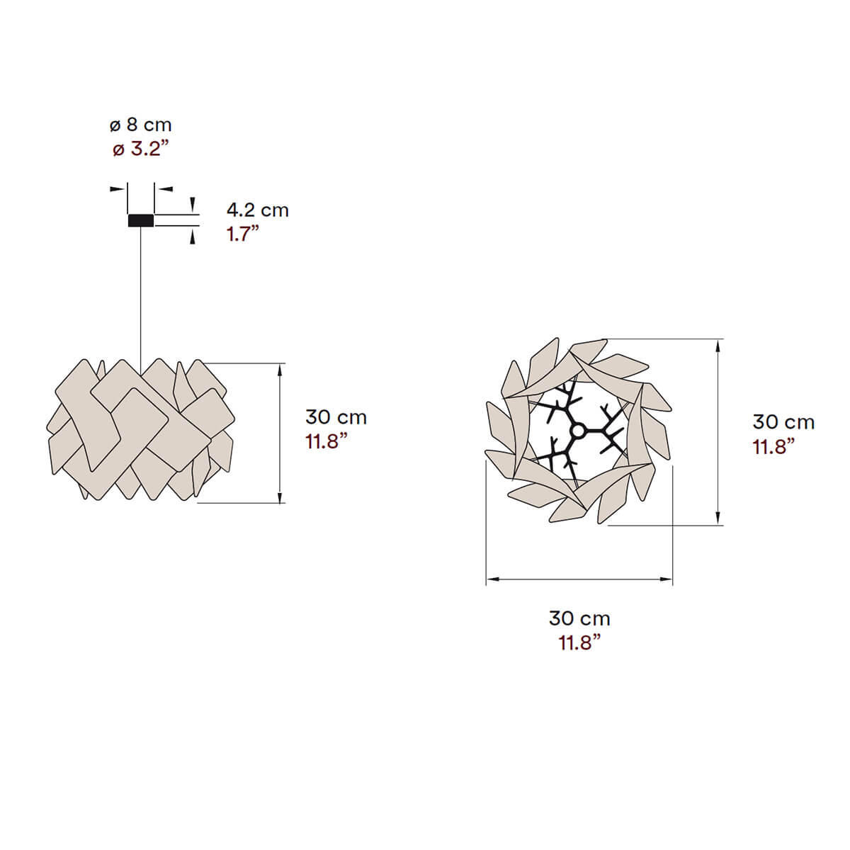 LZF Lamps Escape Small Pendelleuchte, Maßzeichnung