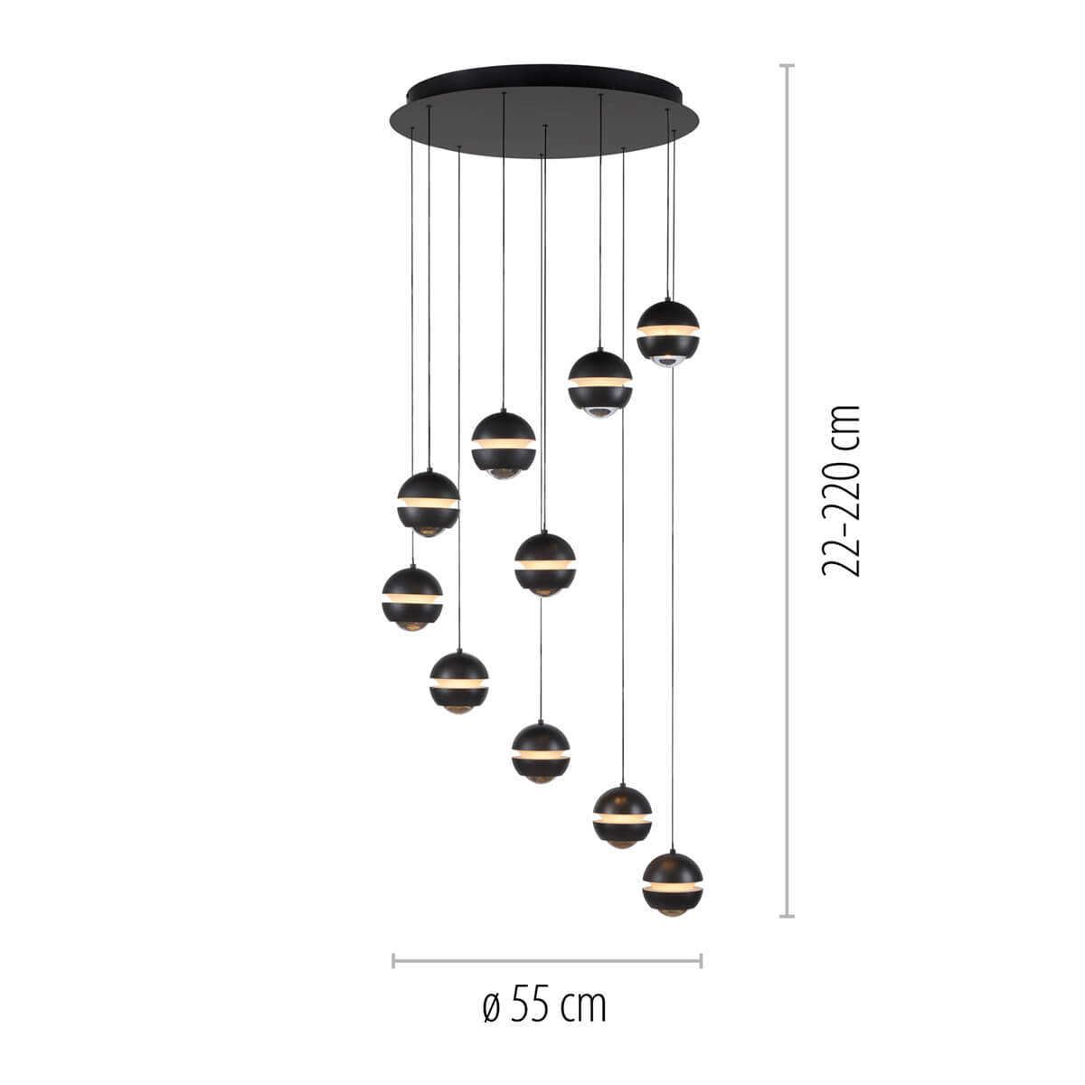 Lini LED Pendelleuchte, 10-flg.