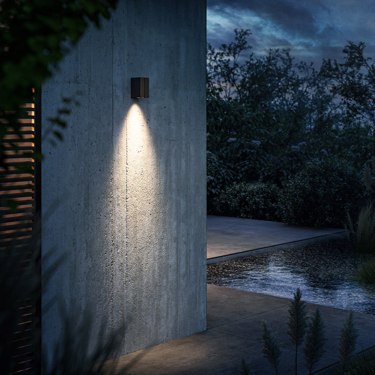 IP44.DE Cut One LED Außenwandleuchte, cool brown (braun), als Downlight montiert