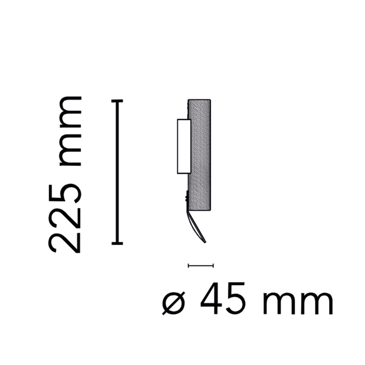 Flos Flauta H225 Riga LED Wandleuchte, Maßzeichnung