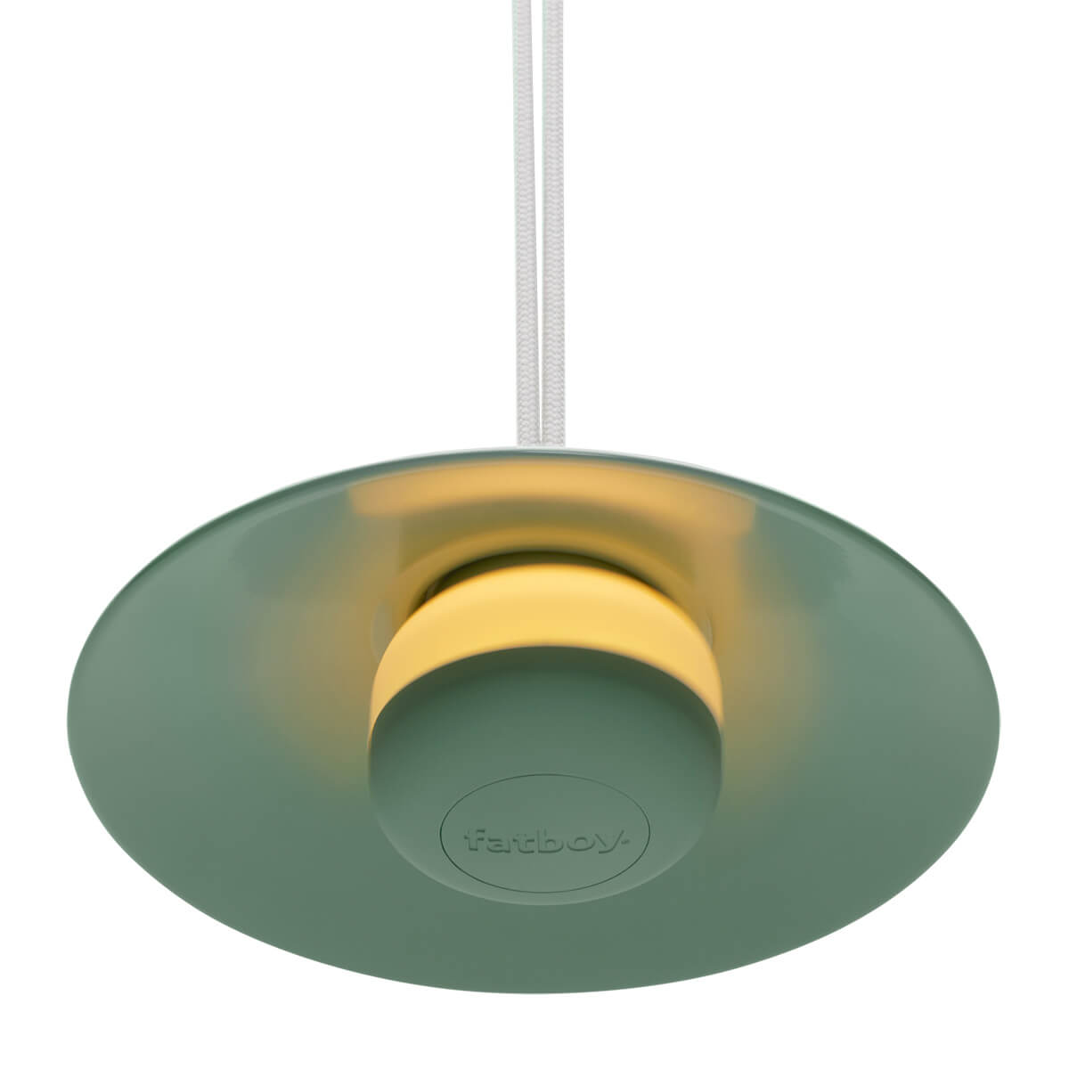 Fatboy Chap-O LED Akku-Pendelleuchte, Sage glänzend (salbeigrün) (eingeschaltet)