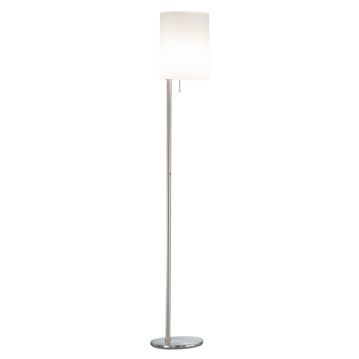 Knapstein Kira LED Stehleuchte, Nickel matt, Glas opal matt weiß