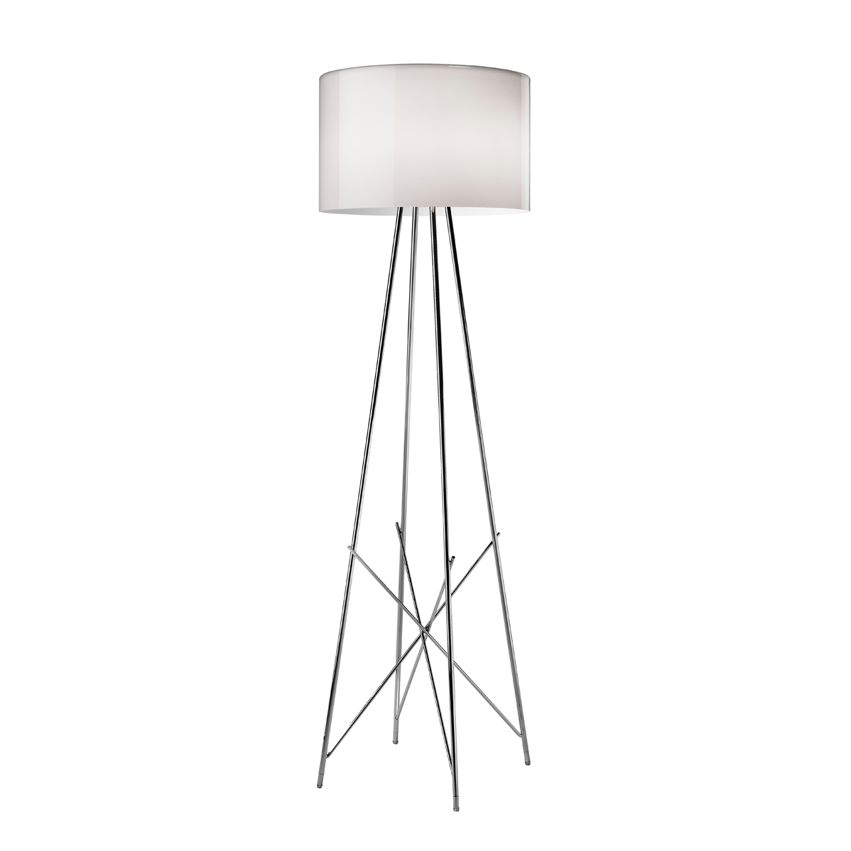 Flos Ray F Stehleuchte, F1, Höhe: 128 cm, Glas grau