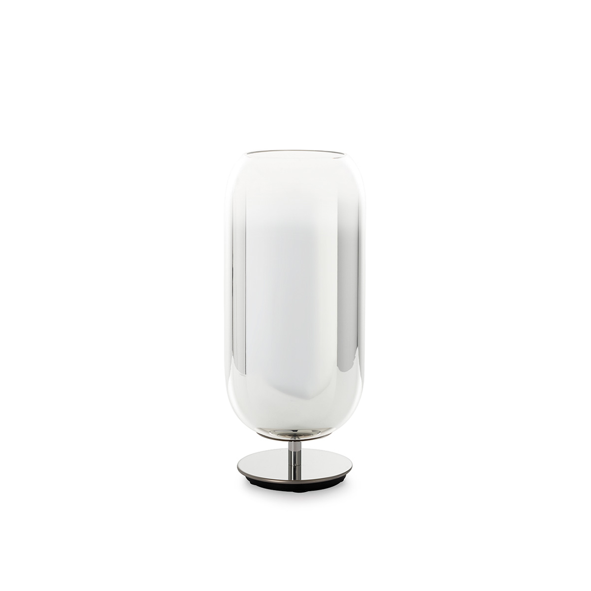 Artemide Gople Lamp Mini Tavolo, Aluminium, Schirm: Silber