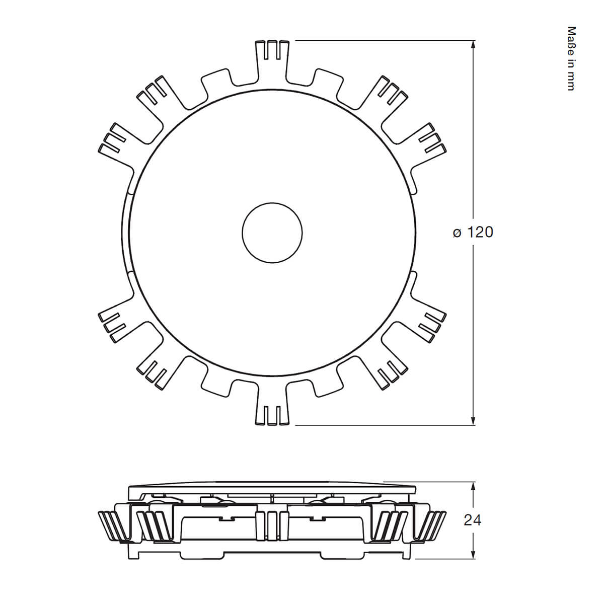 Occhio clipLED Modul Più 10 W, 2700 K, dimmbar, für Più B, C, Maßzeichnung