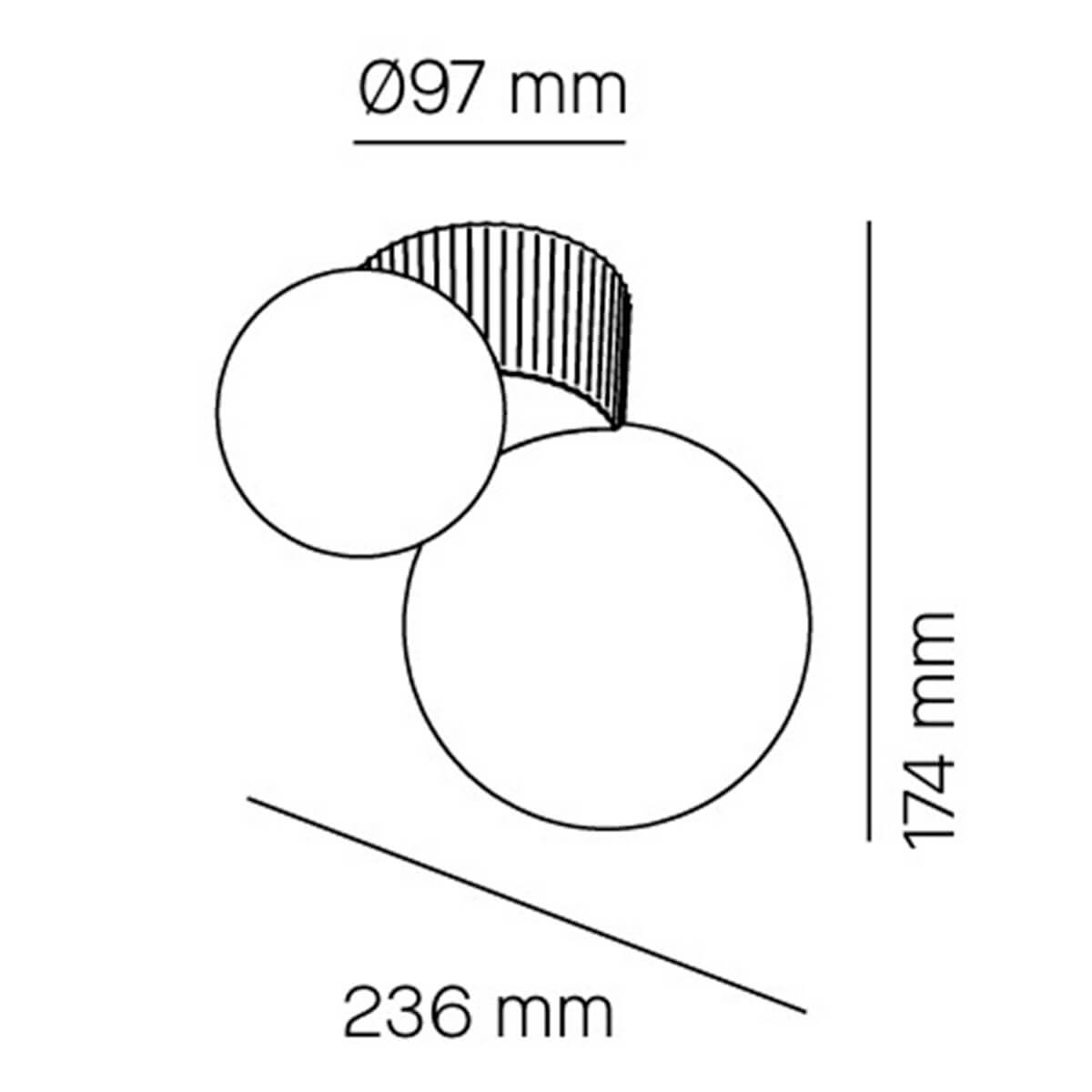 Milan Land Deckenleuchte, Maßzeichnung