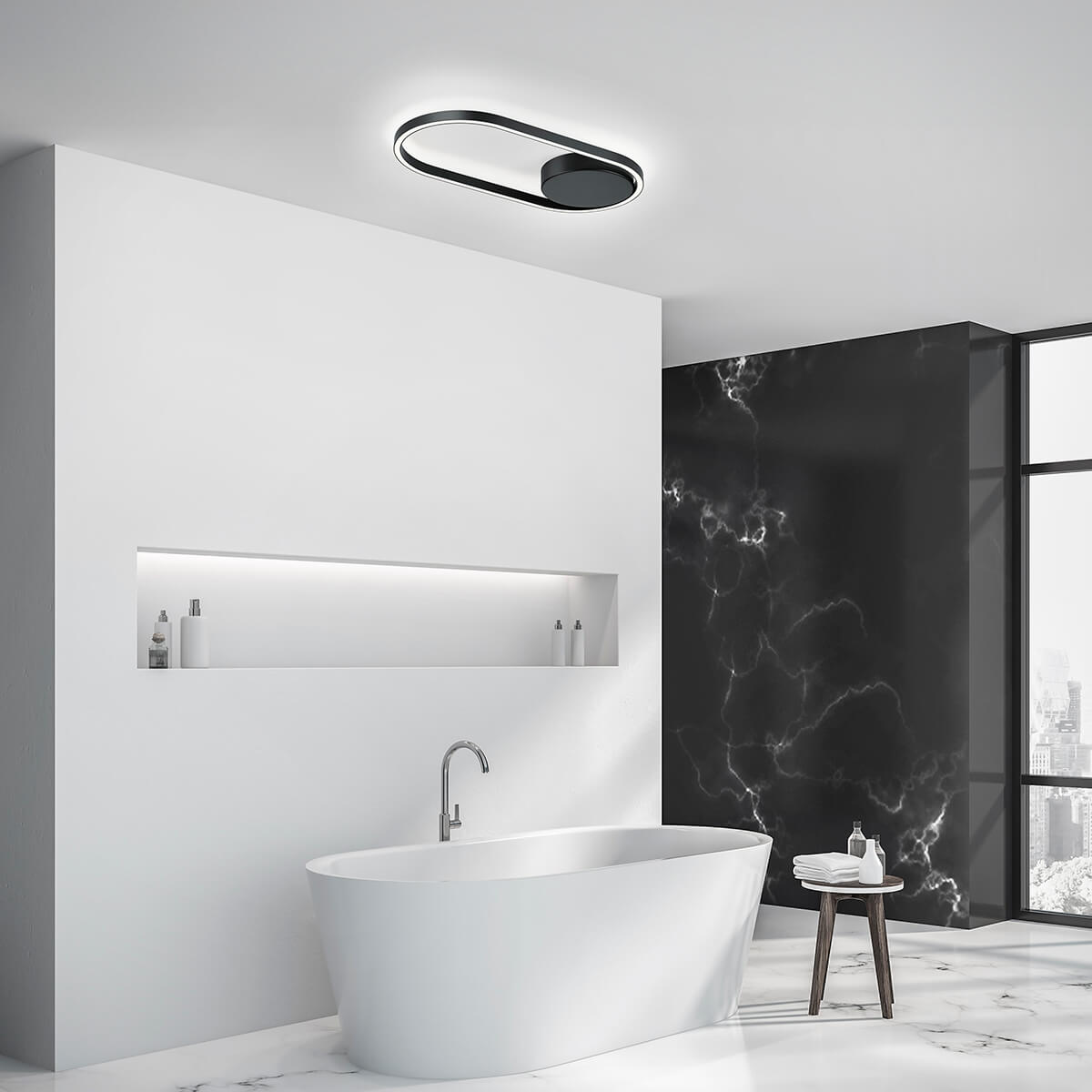 Knapstein Rike LED Deckenleuchte, schwarz