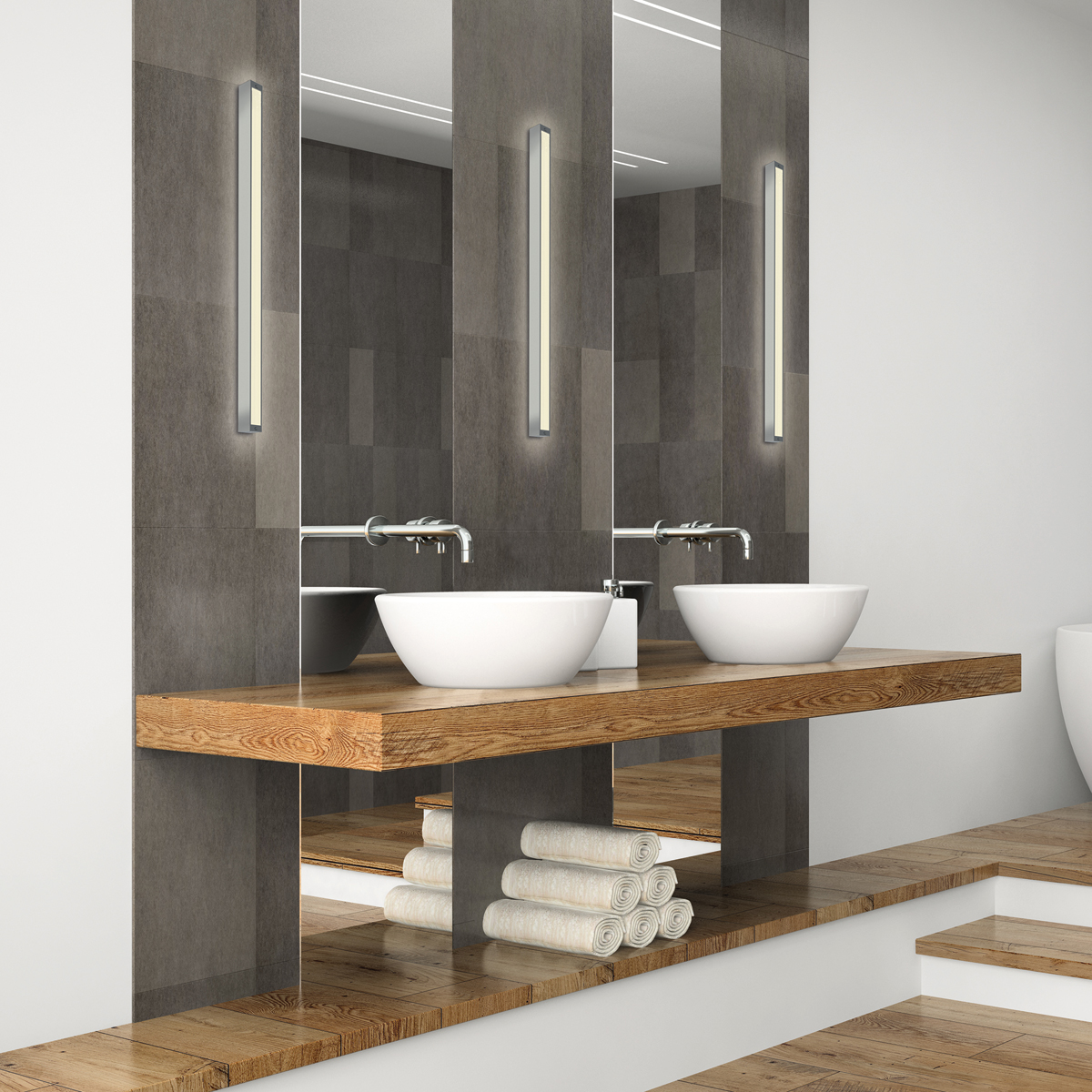 Top Light Only Choice Wall Wandleuchte, 80 cm, Chrom matt