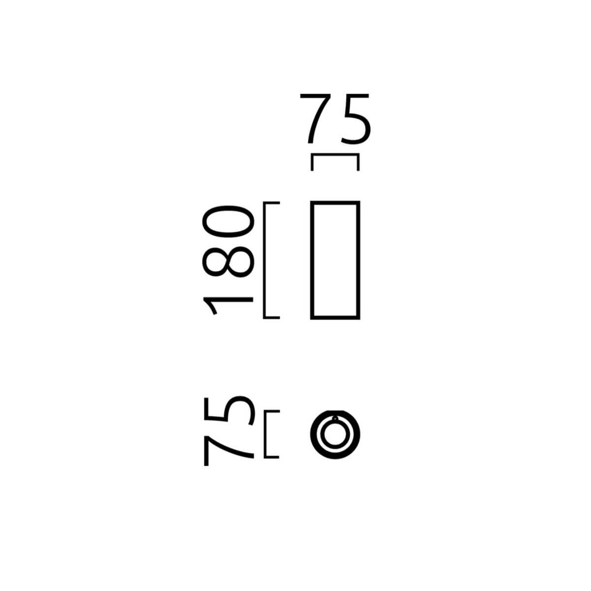 Helestra Swift LED Außenwandleuchte, Maßzeichnung