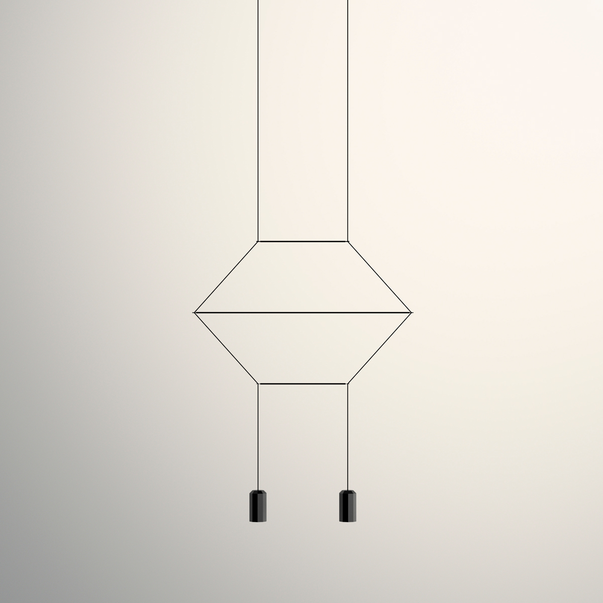 Vibia Wireflow LED Pendelleuchte, linear, 2-flg., schwarz