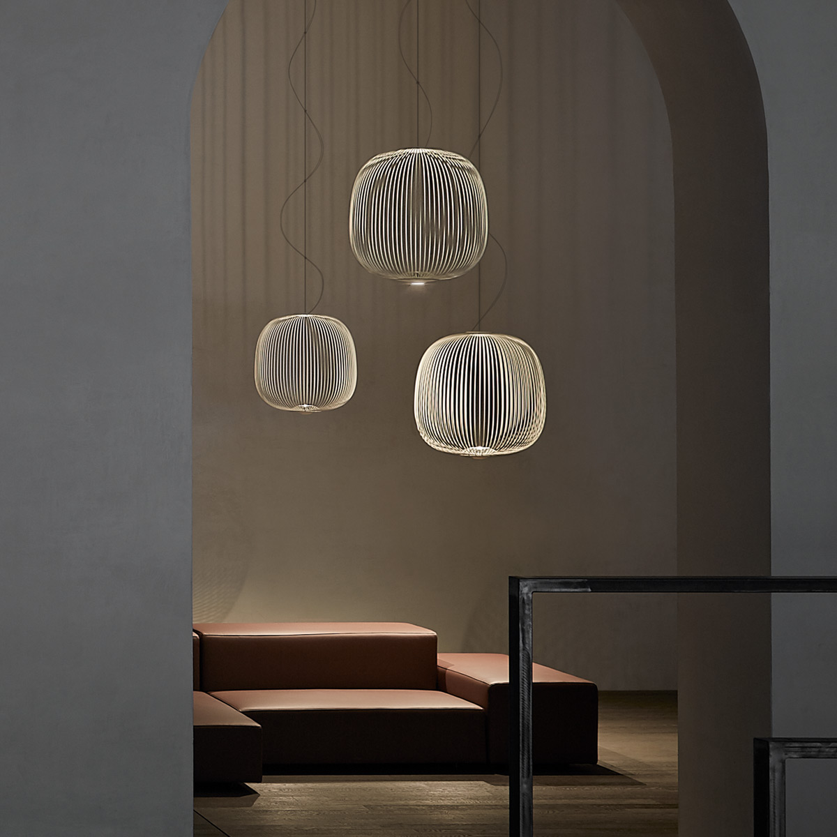 Foscarini Spokes 2 Large LED Sospensione und Foscarini Spokes 2 LED Sospensione, bianco (weiß)