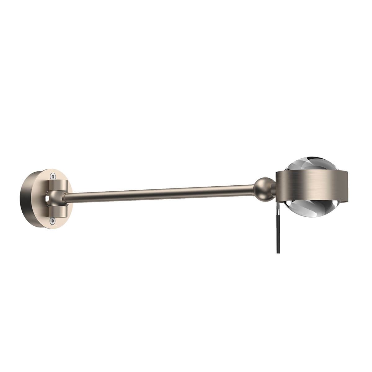 Top Light Puk Mini Hotel Wandleuchte, 30 cm, Gehäuse, Nickel matt, mit Linse klar / Linse klar (nicht inbegriffen)