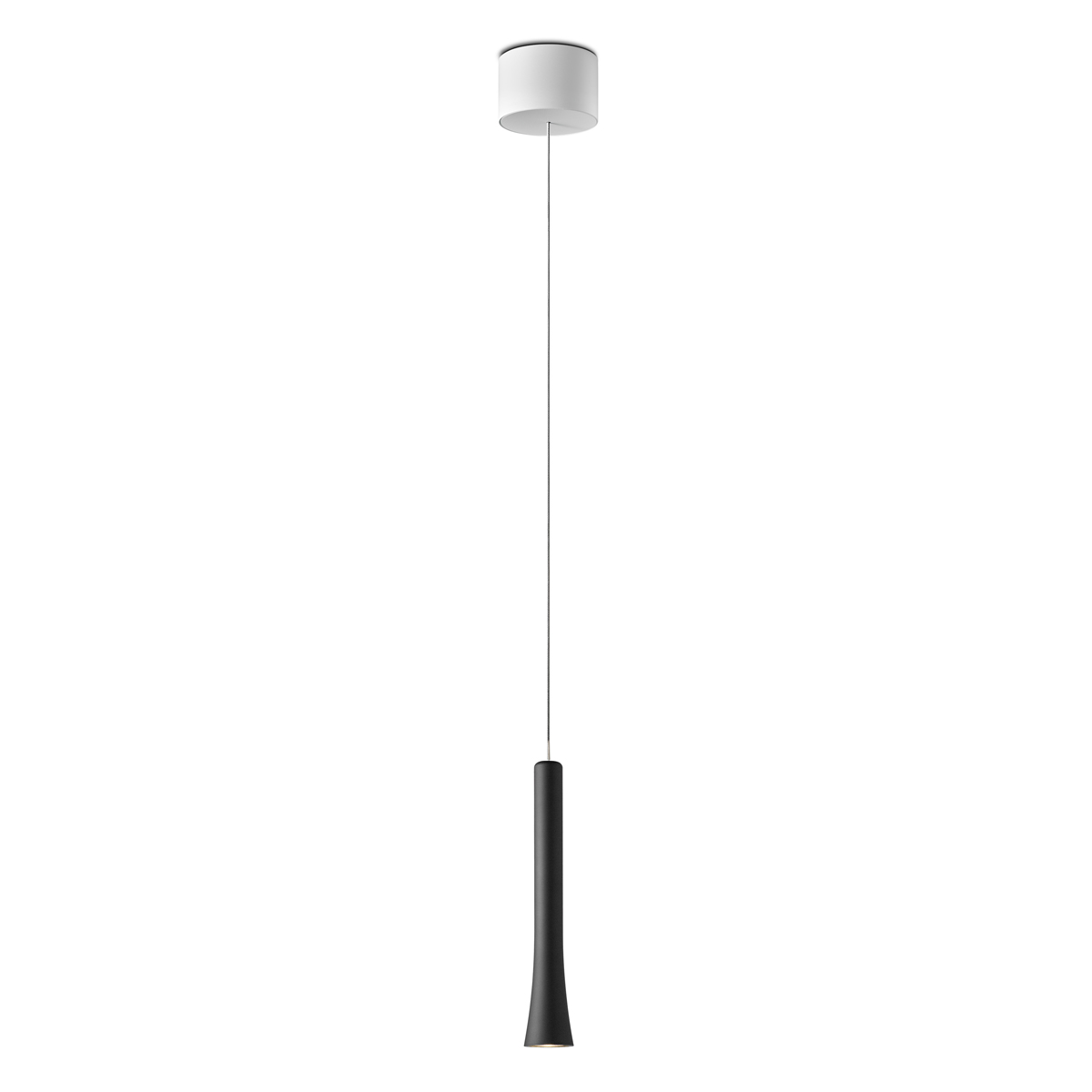 Oligo Rio LED Pendelleuchte, unsichtbare Höhenverstellung, schwarz matt, Baldachin: weiß matt