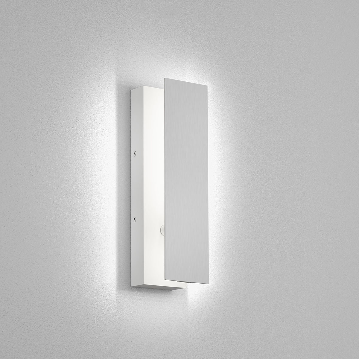 Helestra Dex LED Wandleuchte mit Casambi-Modul, Aluminium poliert / weiß matt