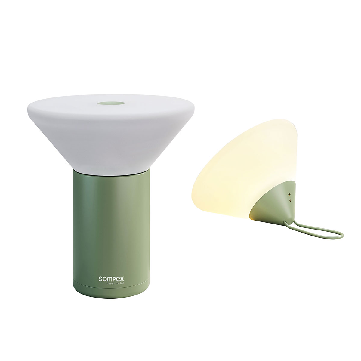 Sompex Mikono LED Akku-Pendelleuchte, olivgrün